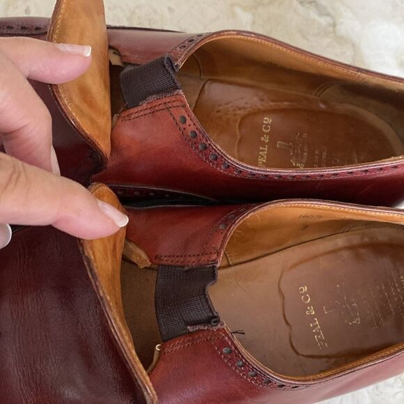 Peal & Co. For Brooks Brothers Slip On Wingtip Leather Shoes - Size 13D - Picture 10 of 12